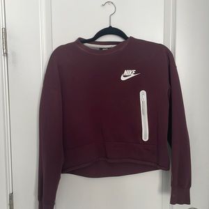 Nike Copped Maroon Sweat Shirt